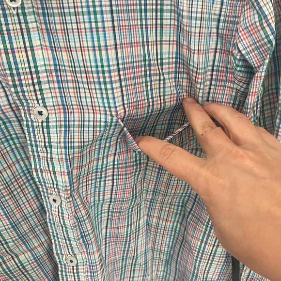 Men’s Club Room Slim Fit Plaid Casual Button Down Long Sleeve Size Large - Picture 4 of 9